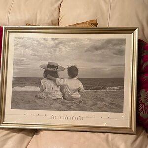 Vintage 1991 Two Children on Beach Betsy Cameron Bruce McGaw Graphics 24x18